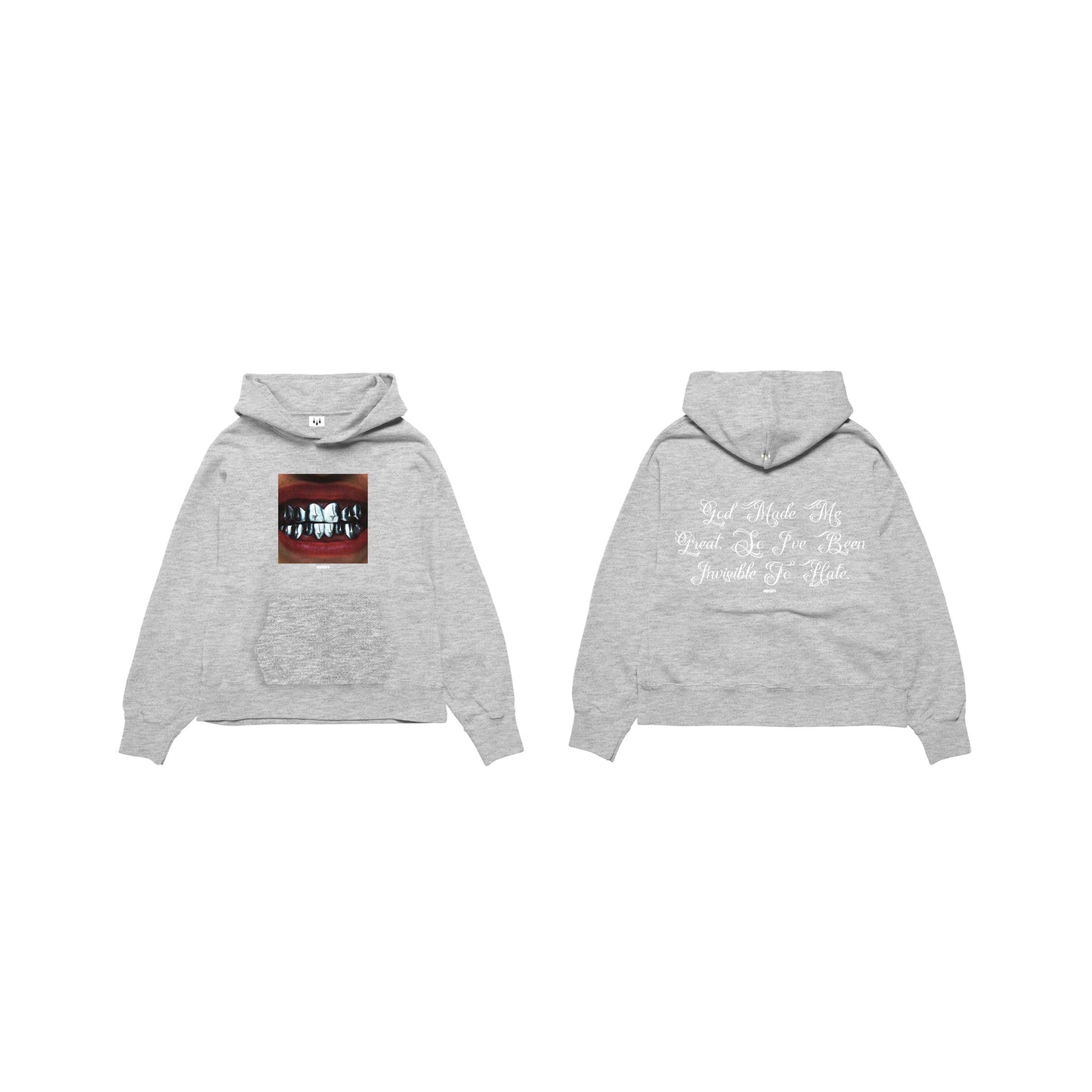 ISSA GRILLZ HOODIE - GRAY - OVERSIZED
