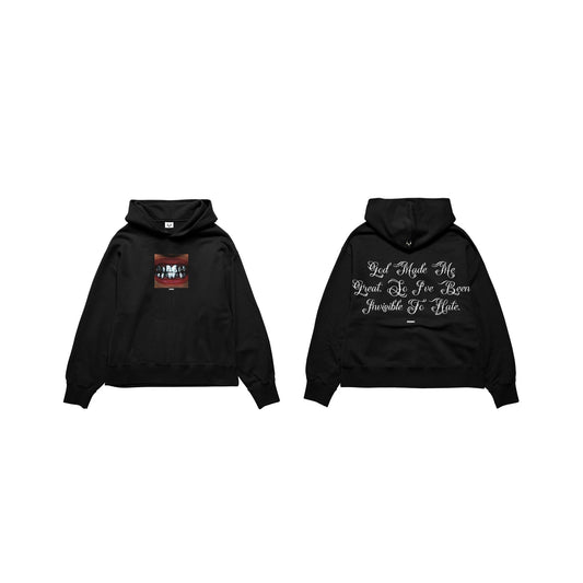 ISSA GRILLZ HOODIE - BLACK - OVERSIZED